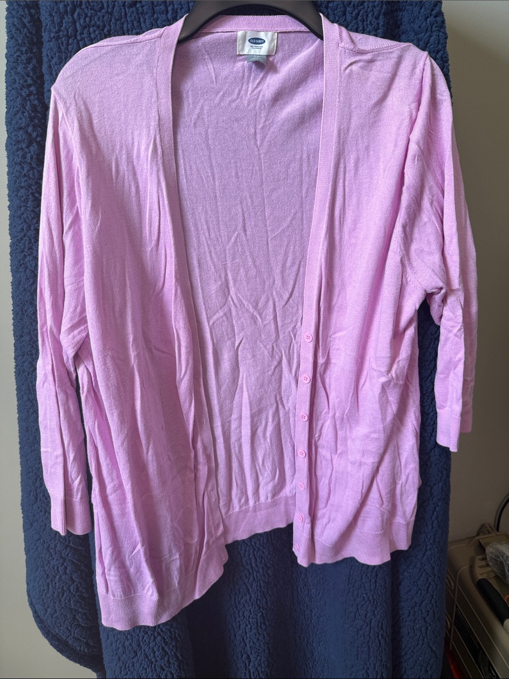 Light Pink/Purple Button-Front Cardigan (100)